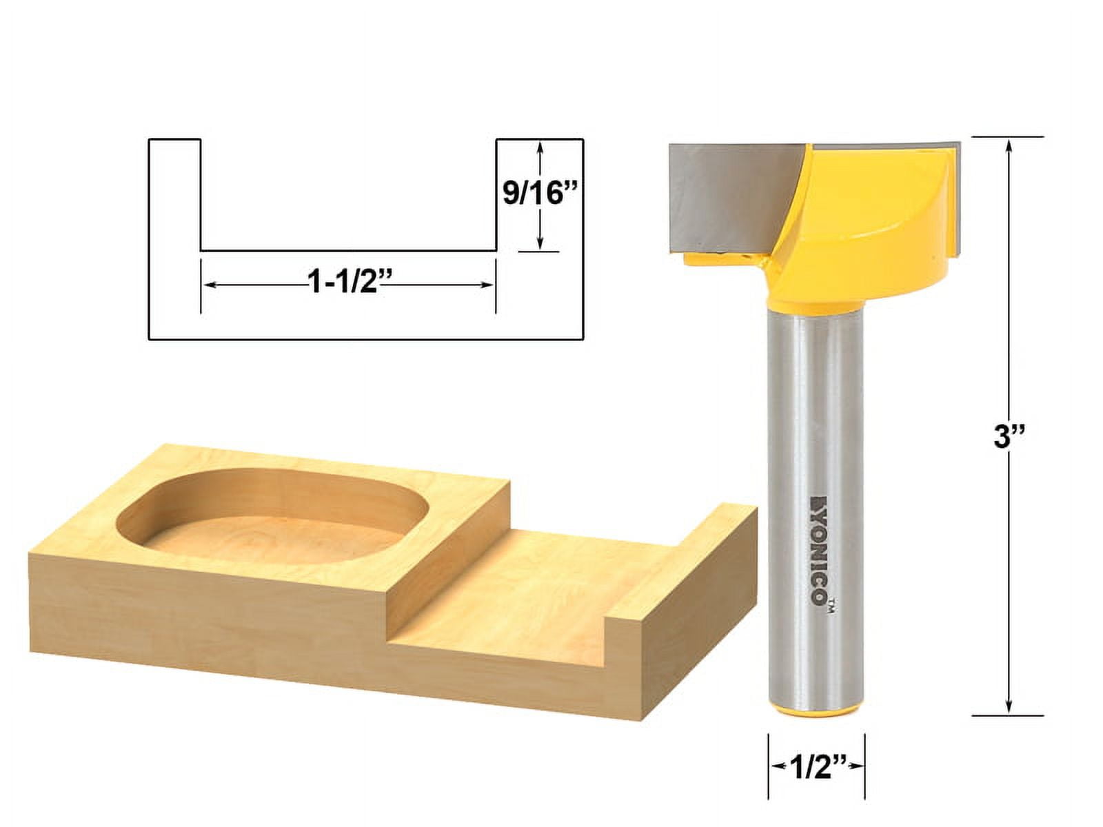 Yonico Bottom Cleaning Dado Router Bit 1-1/2