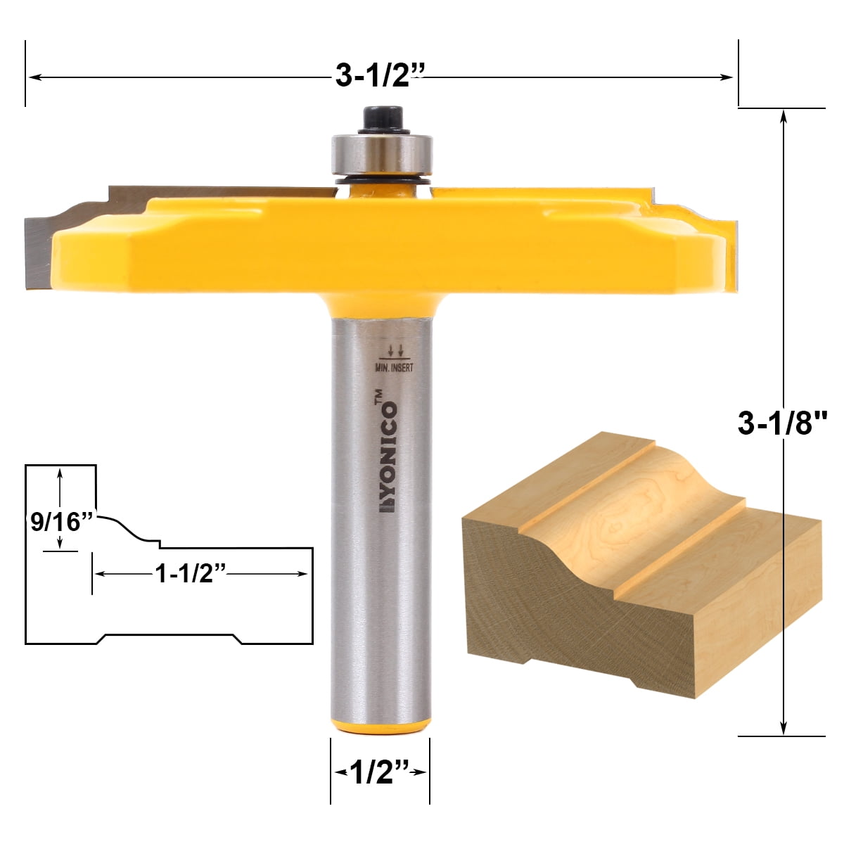 Yonico Brick Mold & Exterior Casing Router Bit - 1/2" Shank - 12139