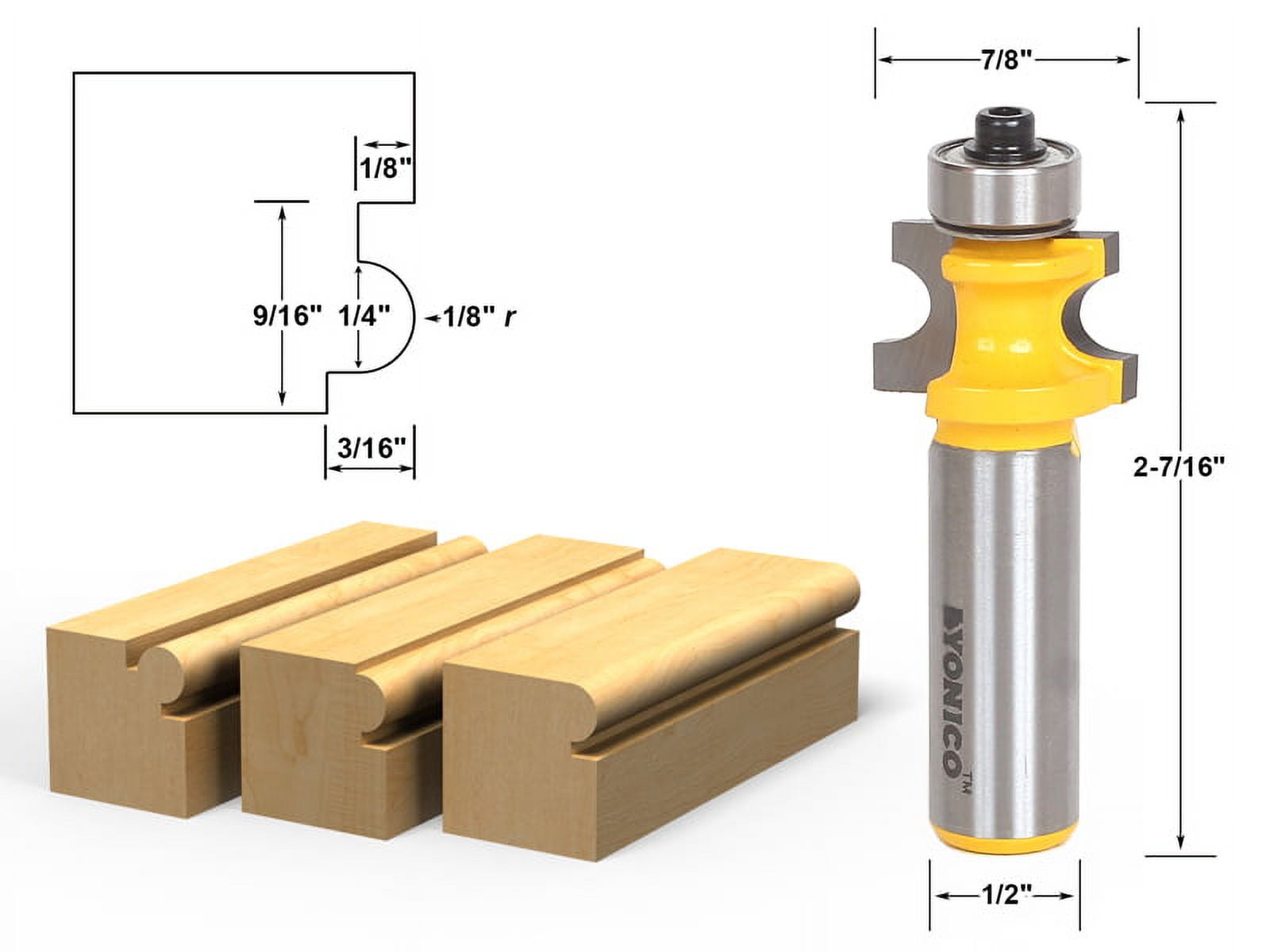 Yonico Bullnose Beading Router Bit 1/8