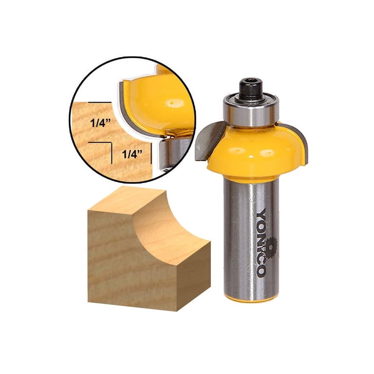 Yonico 13151q 1/8" Radius Cove Edge Forming Router Bit – 1/4" Shank – Carbide, Lifetime Warranty