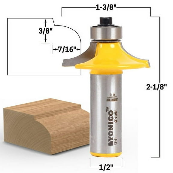 Yonico Drawer & Cabinet Door Front Edging Thumbnail Router Bit-1/2" Shank- 12161