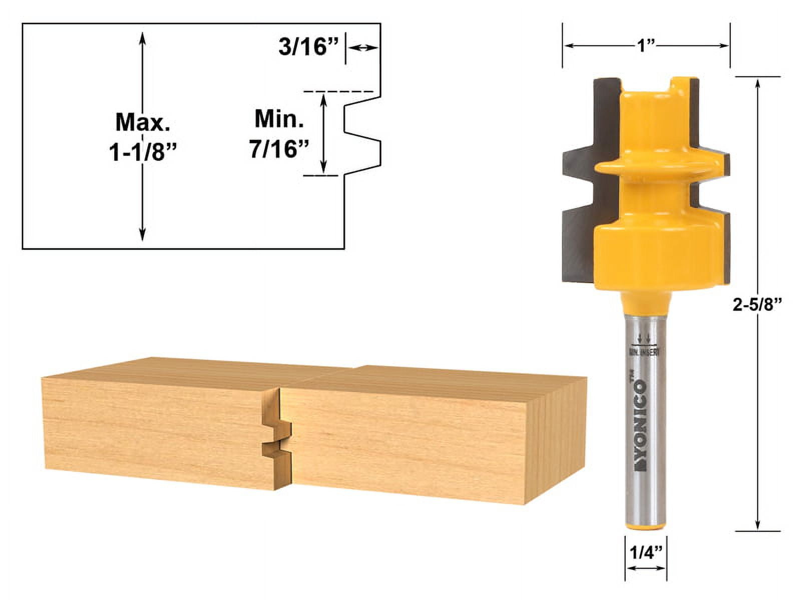 Yonico Glue Joint Router Bit - Medium Reversible - 1/4" Shank - 15136q