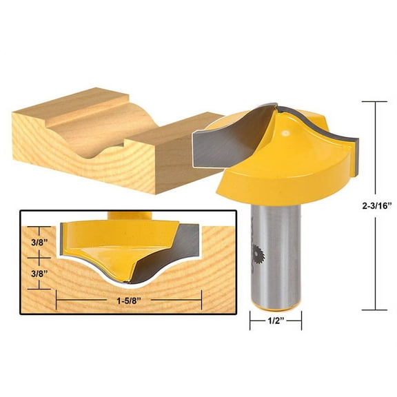 Yonico Large Ogee Groove Router Bit - CNC & Plunge - 1/2" Shank 14984