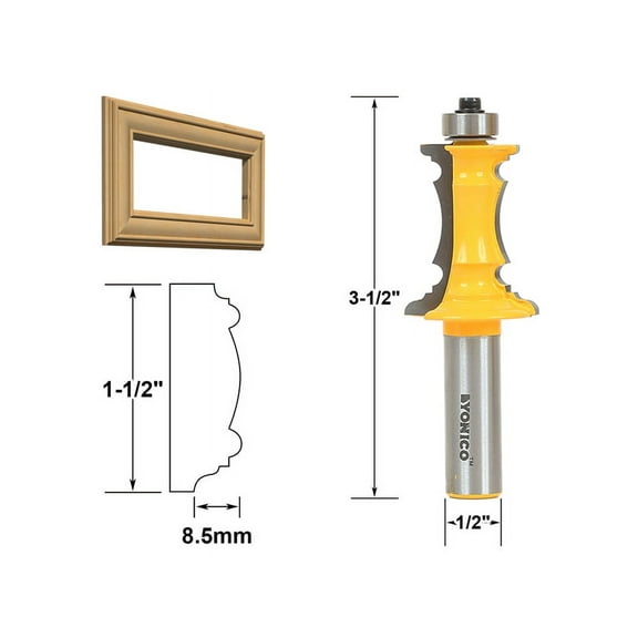 Yonico Mitered Drawer Front Moulding Router Bit - 1/2" Shank - 16165