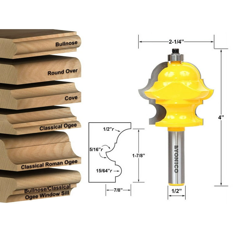 Yonico Multiform Multi-Profile Moulding Router Bit - 1/2