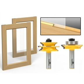 Yonico Ogee 2 Bit Glass Door Rail and Stile Router Bit Set - 1/2" Shank - 12234