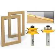 Yonico Ogee 2 Bit Glass Door Rail and Stile Router Bit Set - 1/2 Shank - 12234