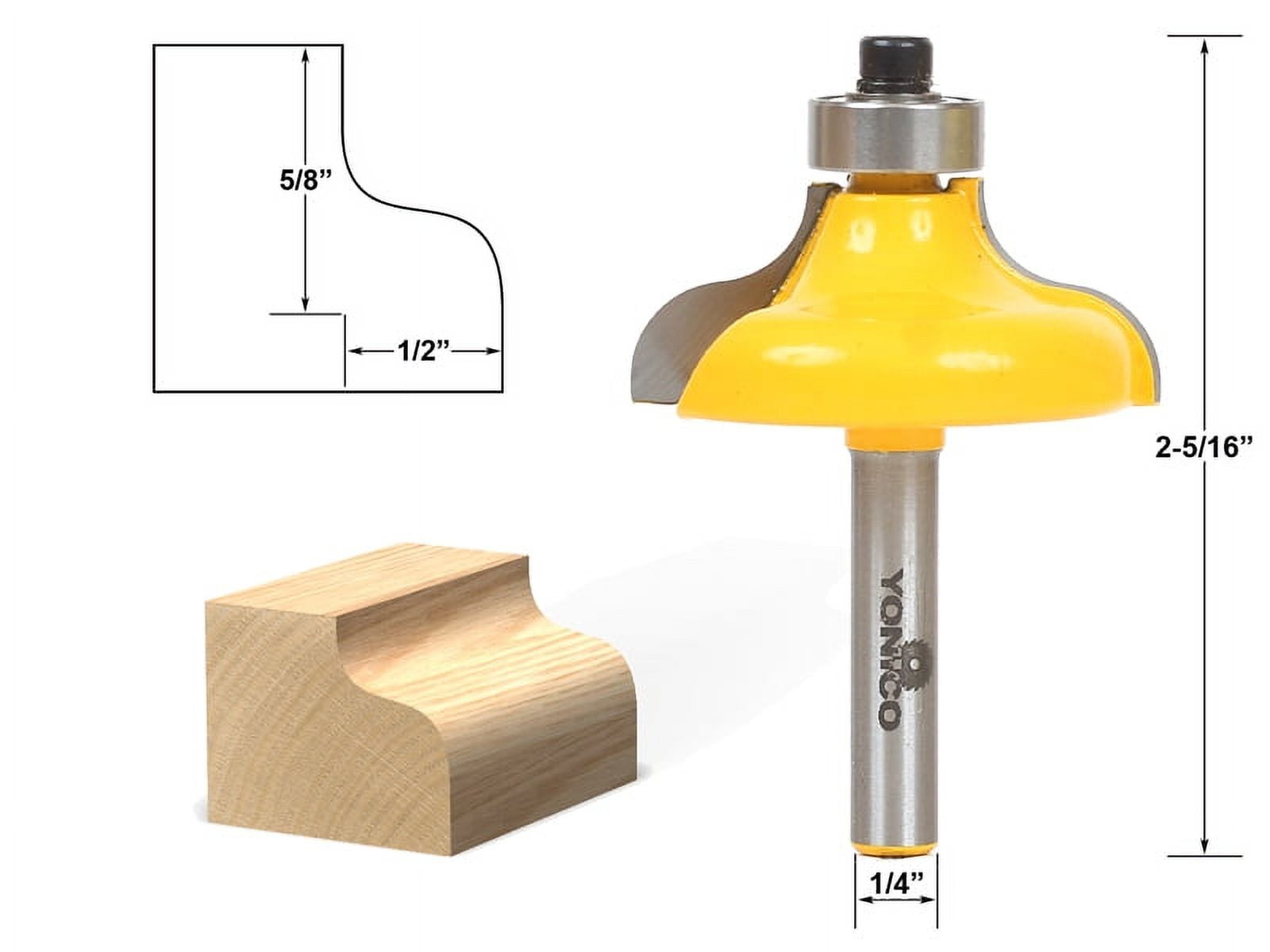 Yonico Ogee Edging and Molding Router Bit - Large - 1/4