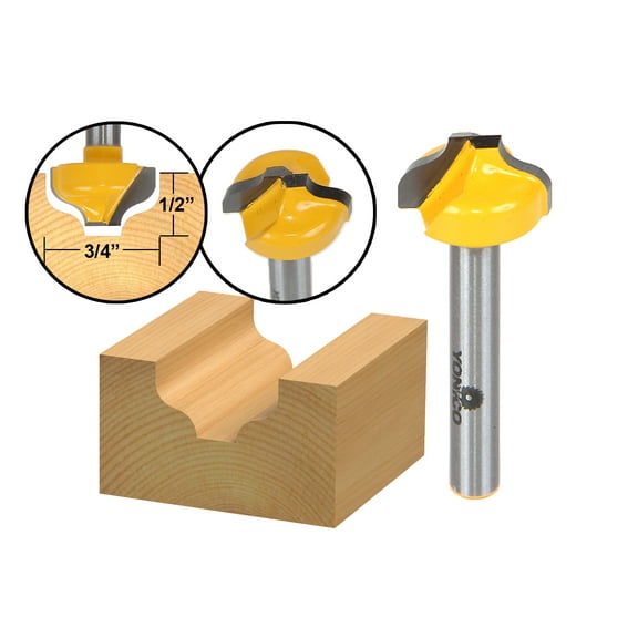 Yonico Ogee Groove Router Bit - 3/4" Diameter - 1/4" Shank 14974q