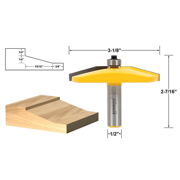 Yonico Panel Raiser Router Bit - Bevel - 1/2" Shank - 12141