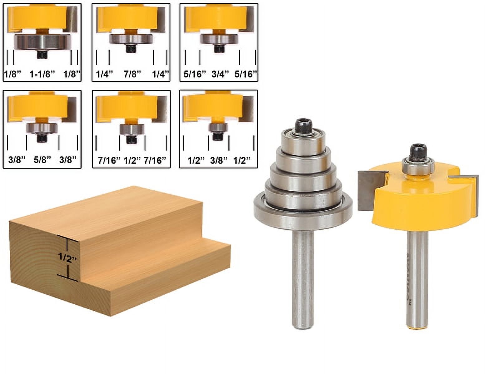 Stalwart Router Bit Set with 35Piece Kit and 1/4Inch Shank and