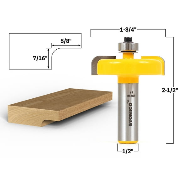 Yonico Raised Panel Backcutter Router Bit - 1/2" Shank - 12152