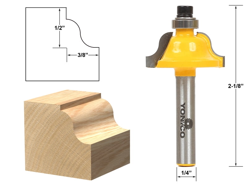 Small Roman Ogee Router Bit Yonico Roman Ogee Edging and Molding Router Bit - Small - 1/4