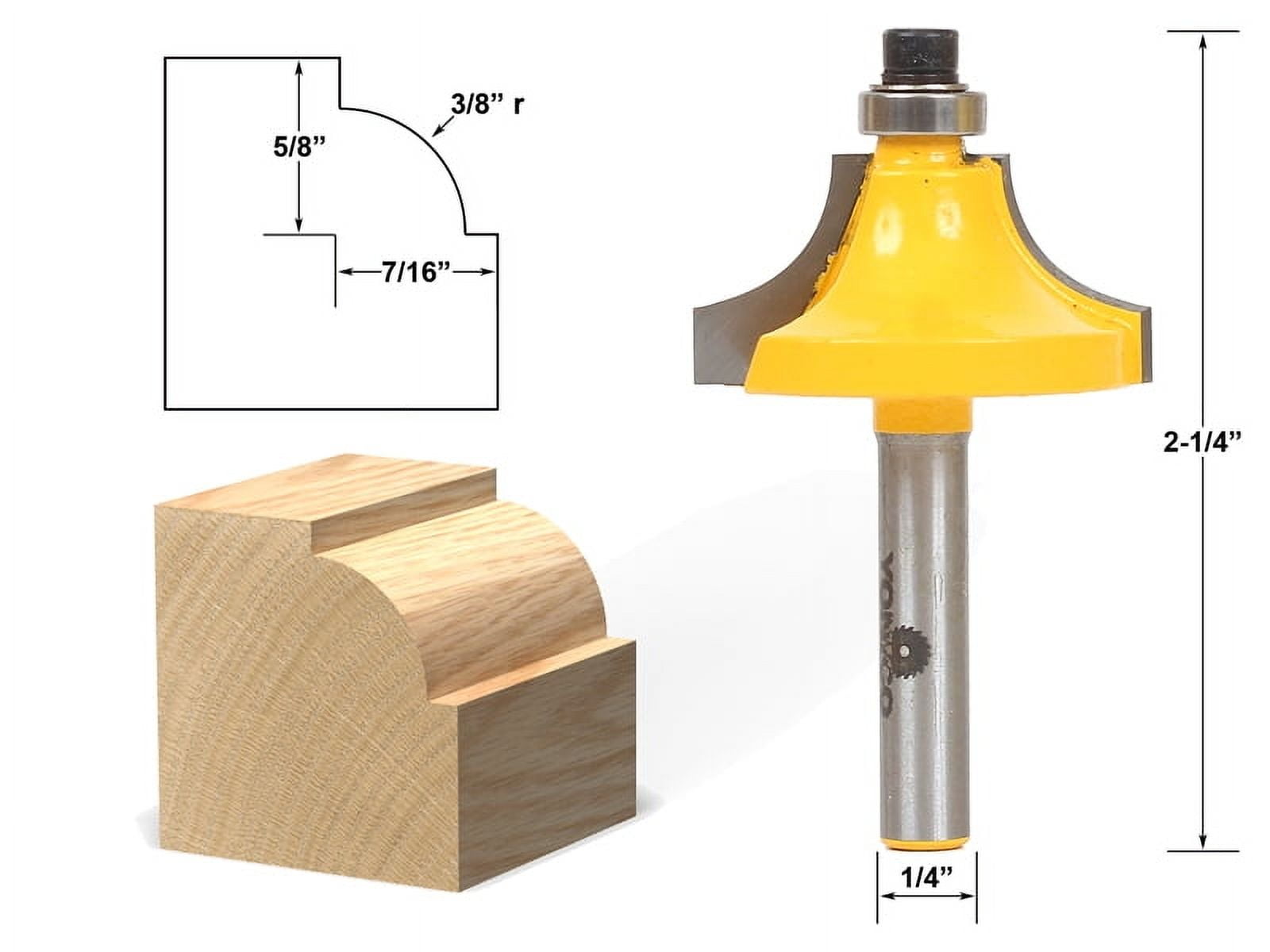 Yonico Round Over Beading Edging Router Bit - 3/8
