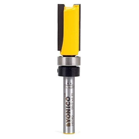 Yonico Router Bits Pattern Bit Flush Trim 1/2-Inch X 1-Inch Top Bearing 1/4-Inch Shank 14074q 1" Length - 1/2" Width - 1/4" Shank