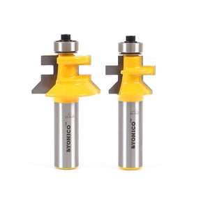 Yonico Router Bits Set Tongue and Groove Flooring 2 Bit Flooring 1/2-Inch Shank 15229 V-Notch - Small - 1/2" Shank