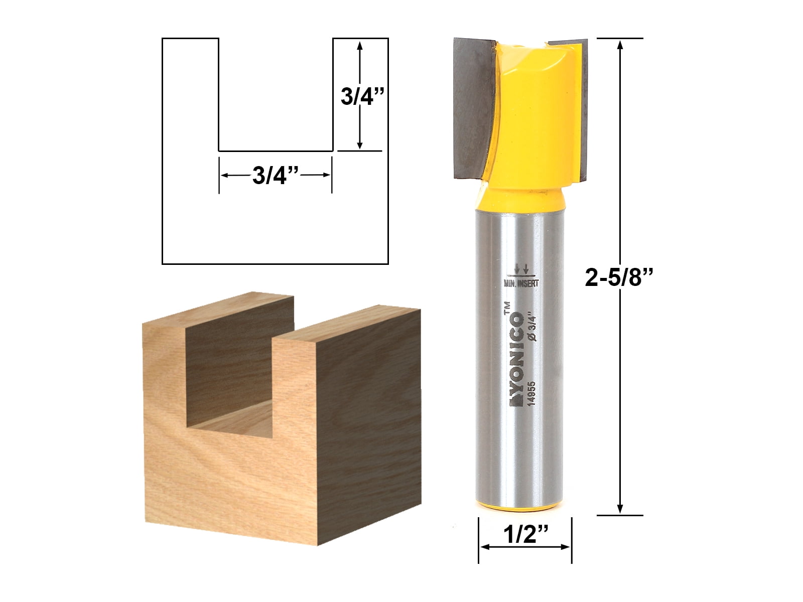 YONICO Tongue and Groove Router Bits Set Up to 3/4-Inch