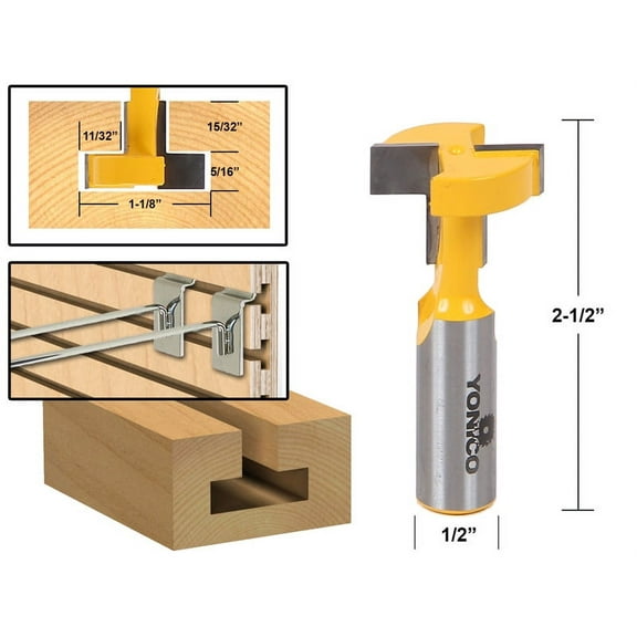 Yonico T-Slot & T-Track Slotting Router Bit - 1/2" Shank - 14189