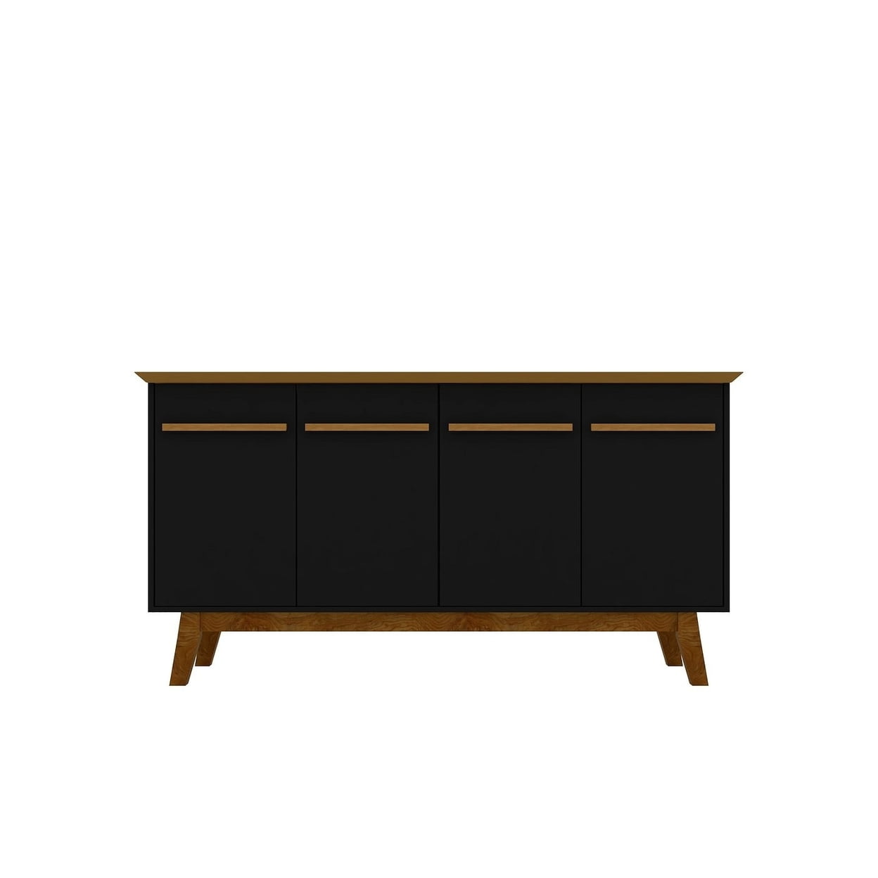 Yonkers 63" Black and Cinnamon Mid-Century Modern Sideboard