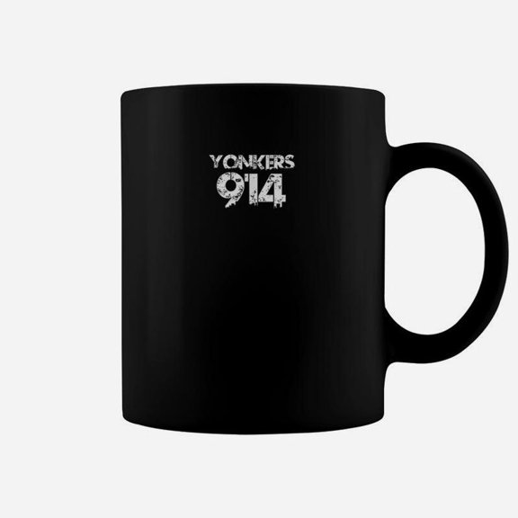 Yonkers 914 Area Code Distressed Gritty Coffee Mug