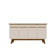 thumbnail image 1 of Yonkers Sideboard with Solid Wood Legs & 2 Cabinets in Off White & Cinnamon, 33.07 x 62.99 x 14.96 in., 1 of 1