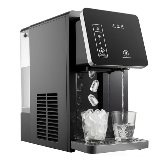 Yonopro 2 in 1 Water Dispenser with Ice Maker, Countertop Nugget Ice Machine with Bullet, 30LBS/24H9 Ice Cube/6 Min, Self-Cleaning, 4Lbs Storage for Home, Kitchen,RV