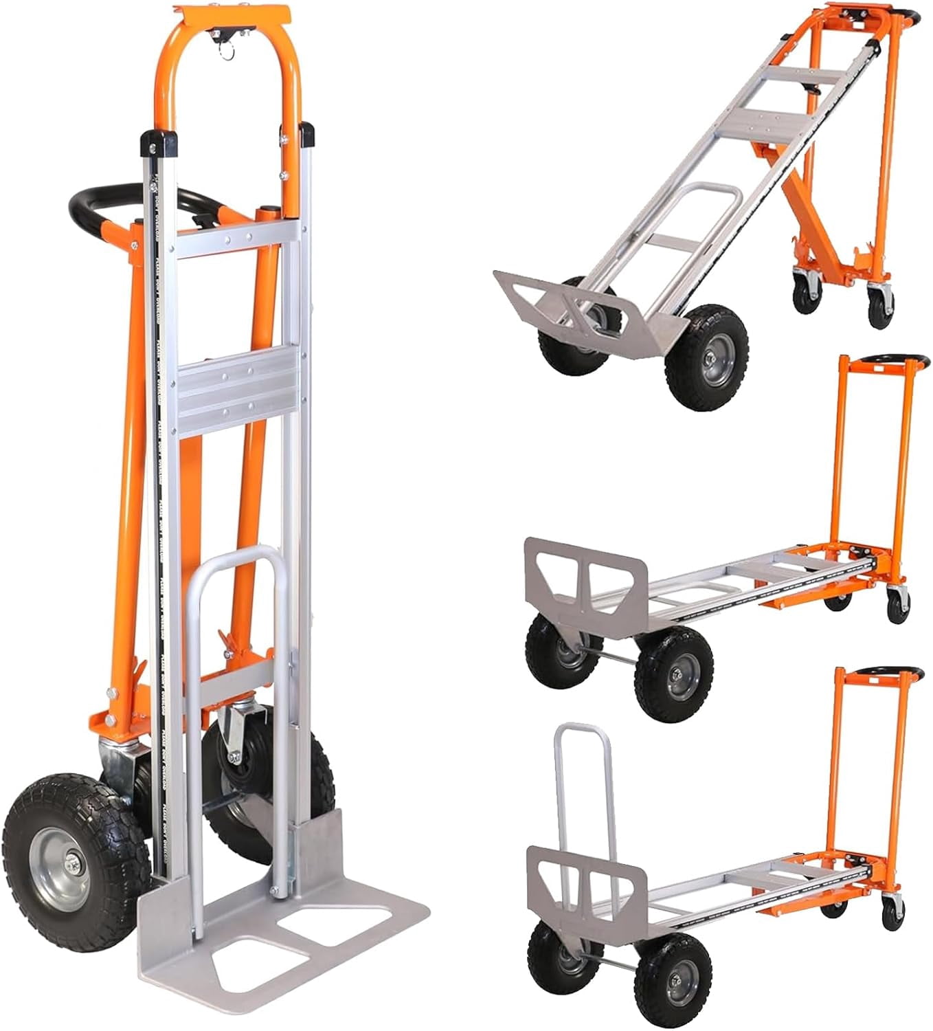 Yonopro  4 in 1 Convertible Hand Truck, Folding Hand Truck Dolly Cart with Solid Wheel, 1000LBS Heavy Duty Aluminum Hand Dolly for Logistics, Shopping, Home, Office Moving