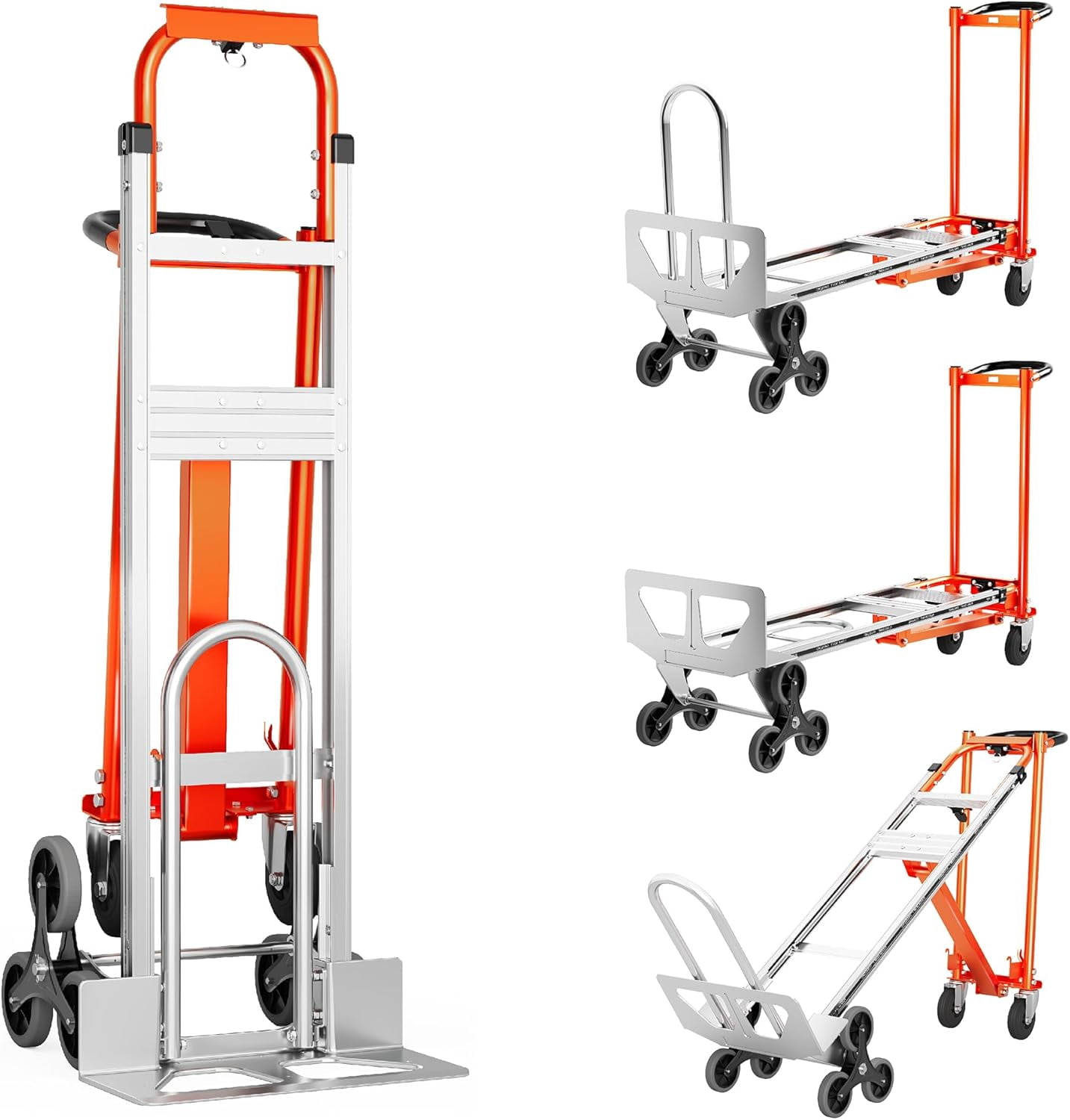 Yonopro  4 in 1 Convertible Stair Climbing Cart 1000 LBS Capacity, Heavy Duty Aluminum Hand Truck Dolly Cart with Climbing Wheel, Folding Stair Climbing Cart Trolley for Warehouse Logistics Moving