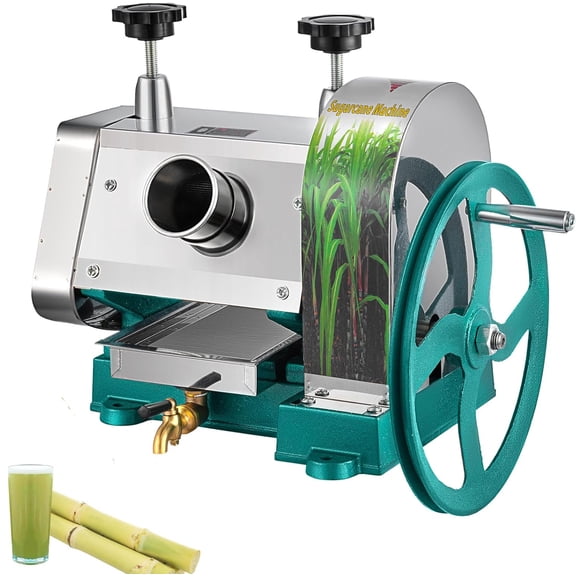 Yonopro Manual Sugar Cane Juicer, Commercial Stainless Steel Sugar Cane Juicer Press Machine 110 Lbs Output per Hour with 2.5"Large Inlet, 3 Rollers and Hand Wheel,Sugar Cane Juice Extractor for Home