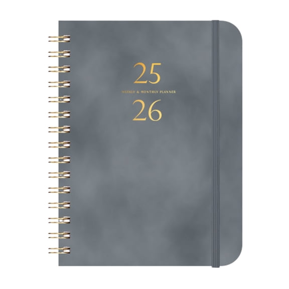 Yonrjhukm 2025-2026 A5 Schedule Planner, Durable Faux Leather Cover, Loop Bound Organizer with 140 Pages, Perfect for Work, Home, and Personal Journaling
