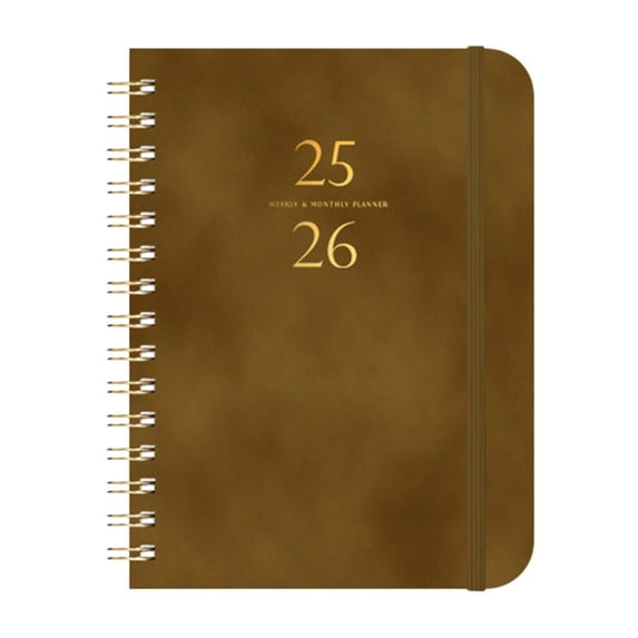 Yonrjhukm 2025-2026 A5 Schedule Planner, Durable Faux Leather Cover, Loop Bound Organizer with 140 Pages, Perfect for Work, Home, and Personal Journaling