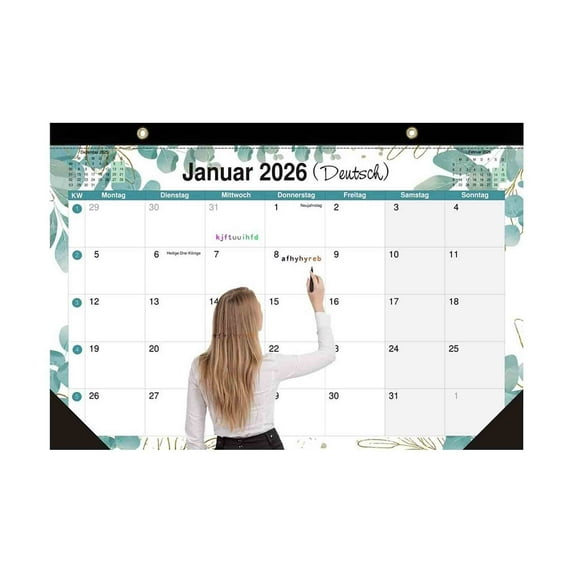 Yonrjhukm 2026-2027 Wall Calendar Planner with Watercolor Art, Monthly Planner for Desk or Wall, Ink-Proof Paper, Pre-Marked Holidays, Ideal for Home, Office, and Classroom