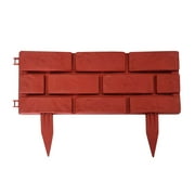 Yonrjhukm 4 Pcs Retaining Wall Block Faux Stone Edging for Landscaping, 17x12in Garden Border Landscape No Dig Edging Blocks Garden Plastic Fence for Mulch Flower Bed Patio Lawn Path Walkway