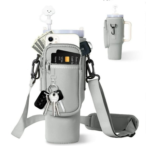 Yonrjhukm 40oz Ice Cup Set, Insulated Water Bottle and Handbag Handle, Stylish and Versatile Letter Cup for Hot and Cold Beverages, Sustainable Reusable Drinkware