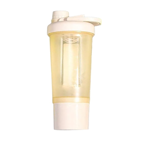 Yonrjhukm 600ml Handheld Fitness Sports Water Bottle, Protein Powder Shaker Cup with Mixing Tools and Storage Compartment for Gym, Outdoor, and Exercise Use