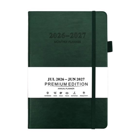 Yonrjhukm A5 Bilingual Planner 2026-2027, Chinese and English Schedule Notebook, Goal Setting, Appointments, Notes, Thick Paper, Sleek Cover, Perfect for Professionals and Homes