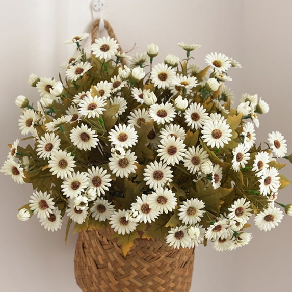 Yonrjhukm Artificial Chamomile Garden Flowers, Home Decoration, Fake Flowers, Simulation Wedding Props, Wholesale for Living Room, Bedroom, Office, Long-Lasting Lifelike Display