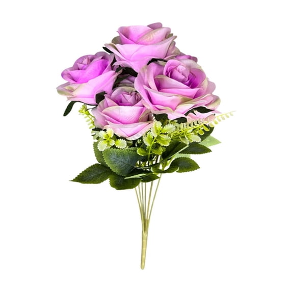 Yonrjhukm Artificial Faux Bulgarian Roses Bouquet, Decorative Fake Flowers for Home, Garden, Office & Commercial Spaces, Realistic Touch and Durable Material Decorative Ornaments