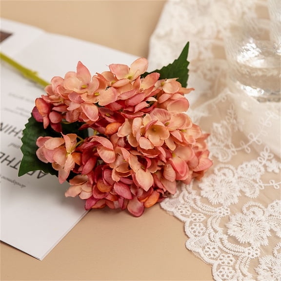 Yonrjhukm Artificial Hydrangea Flower Bouquet for Home Decoration and Weddings, Lifelike Faux Flowers for Indoor Outdoor Use, Flexible DIY Arrangements and Weather-Resistant Garden Decor