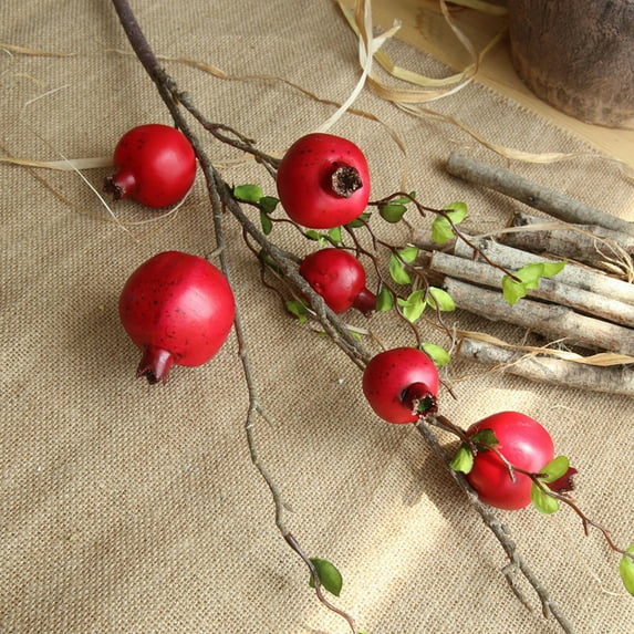 Yonrjhukm Artificial Pomegranate Decorative Flowers for Home and Wedding Decor, Simulation Fruit Flowers for Office, Parties, Coffee Shops, and Various Occasions