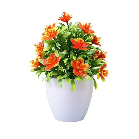 Yonrjhukm Artificial Potted 5 Leaf Plum Plant, Lifelike Simulation Plant for Indoor Home, Office, Garden, and Desk Decoration, Maintenance-Free, Weather-Resistant Decor
