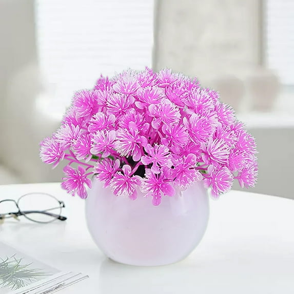 Yonrjhukm Artificial Potted Plants Fake Flowers Home Decor Bonsai Ball Desktop Decoration Christmas Ornament Durable Plastic Indoor Decoration