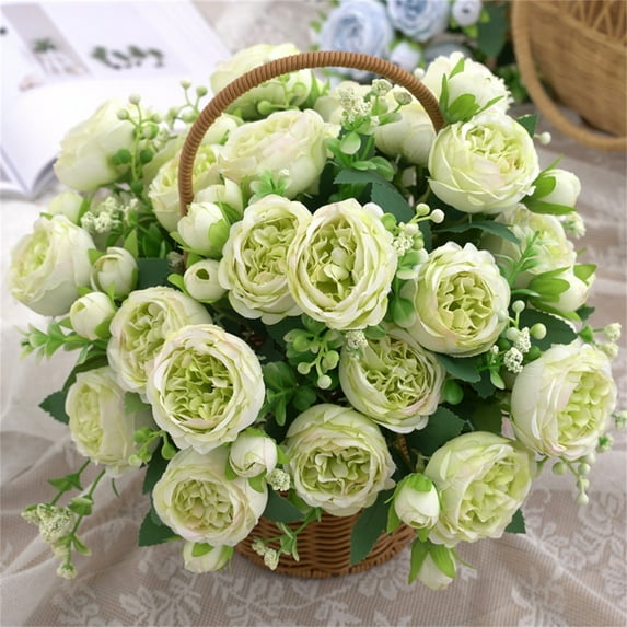 Yonrjhukm Artificial Rose Bouquet, Home Decoration & Wedding Bouquet, Realistic Faux Flowers for Vase, Centerpiece Fillers & Event Decor, Perfect for Weddings, Parties, Office, Shop & Garden