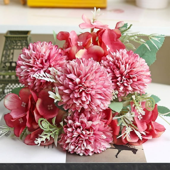 Yonrjhukm Artificial Silk Peony Flowers Bouquet, Realistic Fake Floral for Weddings, Home, Office, Parties, Durable, Low Maintenance Decor for Valentine’s & Bridal Events