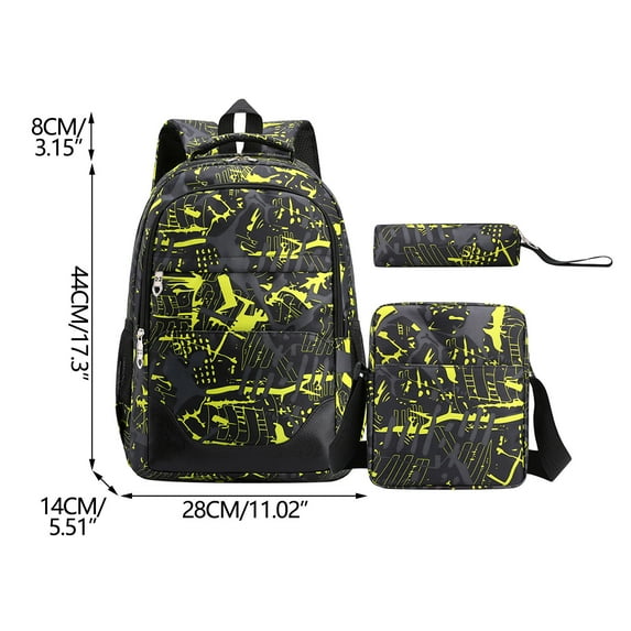 Yonrjhukm Backpack High School Backpack Three Sets Of Leisure Large Capacity Outdoor Travel Backpack