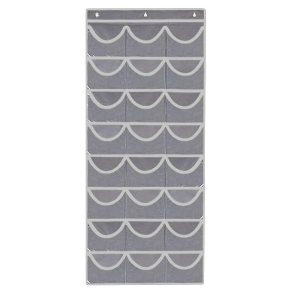 Yonrjhukm Baseball Hat Rack, 24 Pockets Cap Organizer, Wall/Over Door Storage Solution with Clear PVC Pockets & 3 Hooks, Perfect for Closet or Room Display