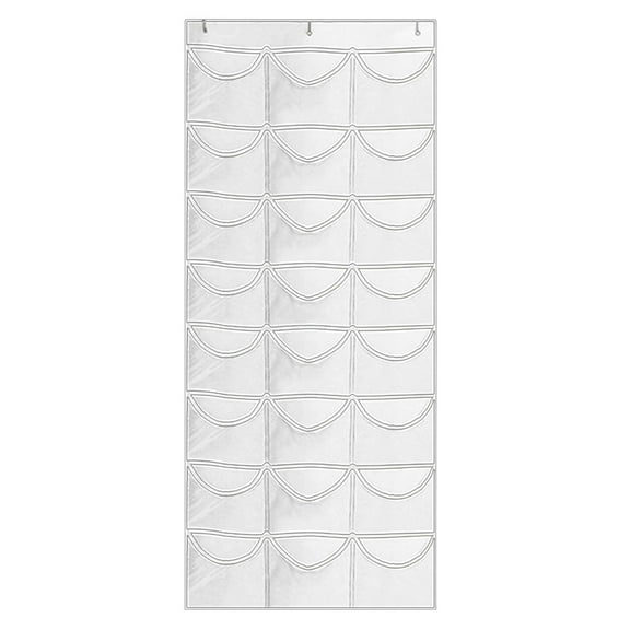 Yonrjhukm Baseball Hat Rack, 24 Pockets Cap Organizer, Wall/Over Door Storage Solution with Clear PVC Pockets & 3 Hooks, Perfect for Closet or Room Display