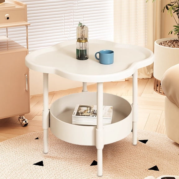 Yonrjhukm Bedside Table, Small Storage Rack, Mobile Mini Side Table Cabinet for Bedroom and Living Room, Practical Double Layer Design, Flexible and Space-Saving Solution