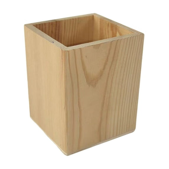 Yonrjhukm Black Walnut Solid Wood Pen Container, Scandinavian Desktop Stationery Storage Box for Office Organization, Sleek and Durable Wooden Rhombus Design