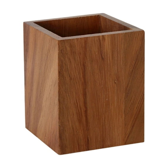 Yonrjhukm Black Walnut Solid Wood Pen Container, Scandinavian Desktop Storage Box for Office Stationery, Stylish Rhombus Design, Durable & Tidy Organizing Solution